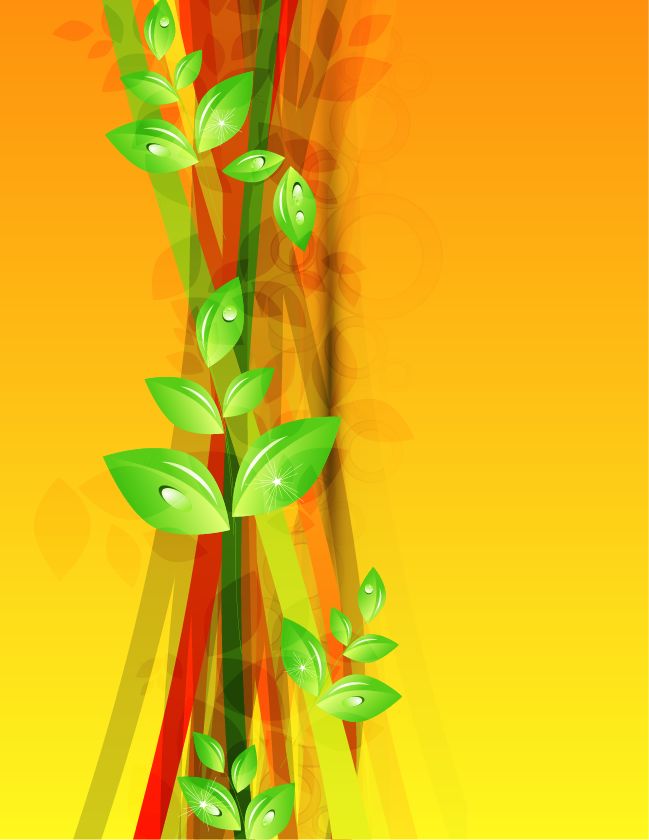 free vector Abstract Green Floral Vector Background